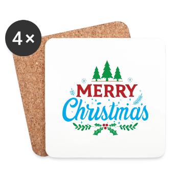 Merry Christmas - Coasters (set of 4) - white - Front