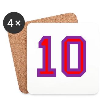 10. 10 YEARS. 10th ANNIVERSARY. 10 YEAR ANNIVERSARY. - Coasters (set of 4) - white - Front