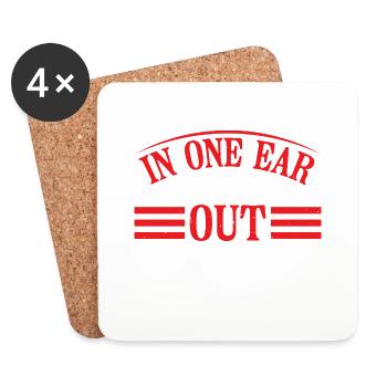 In One Ear And Out The Other 6 - Untersetzer (4er-Set) - Weiß - Vorne