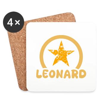 Cadeau pour Leonard - Dessous de verre (lot de 4) - blanc - Devant