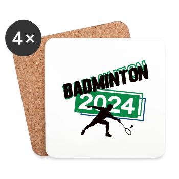 Badminton Spieler Team Turnier Mannschaft in 2024 - Untersetzer (4er-Set) - Weiß - Vorne