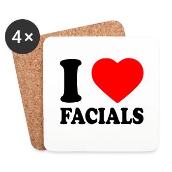 I love facials - Dessous de verre (lot de 4) - blanc - Devant
