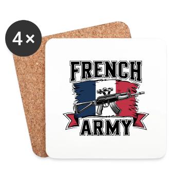 French Army - Dessous de verre (lot de 4) - blanc - Devant