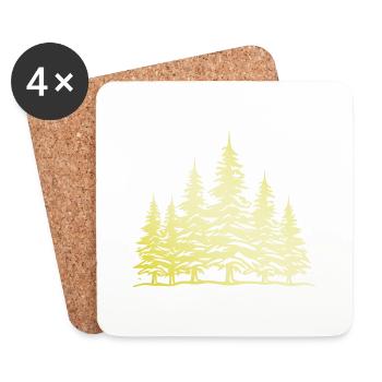 Forest Tree Gold - Coasters (set of 4) - white - Front