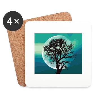 Moon - Coasters (set of 4) - white - Front