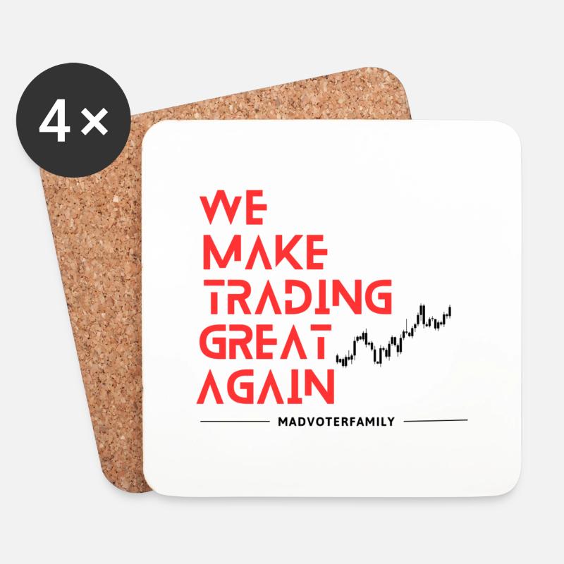 Make trading Great - Untersetzer (4er-Set) - Weiß