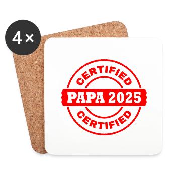 Papa 2025 - Dessous de verre (lot de 4) - blanc - Devant