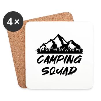 Camping Camping-car Caravane Feu de camp - Dessous de verre (lot de 4) - blanc - Devant