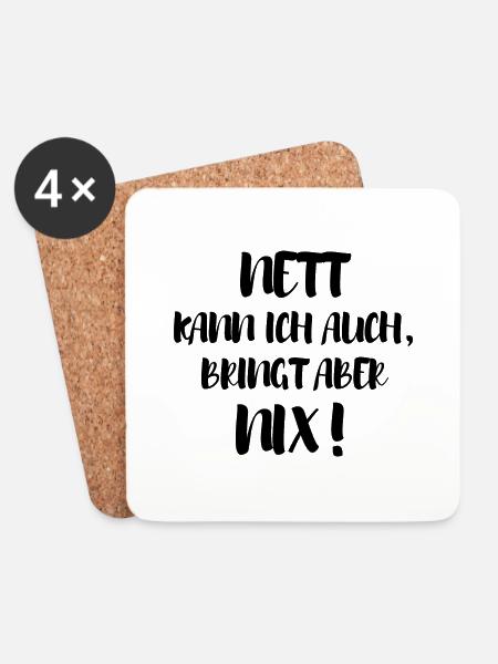 Lustiger Spruch Bild Witzig Humor Geschenkidee - Untersetzer (4er-Set) - Weiß