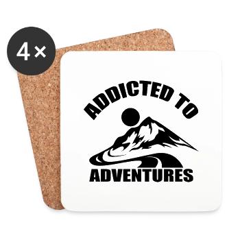 Hiking Hiking Sports Mountains - Coasters (set of 4) - white - Front
