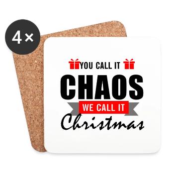 Vous l’appelez le Chaos - Nous l’appelons Noël - Dessous de verre (lot de 4) - blanc - Devant