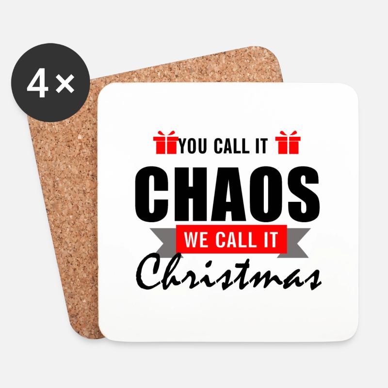 You call it Chaos - We call it Christmas - Untersetzer (4er-Set) - Weiß