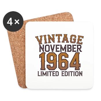 Vintage November 1964 Limited edition - Coasters (set of 4) - white - Front