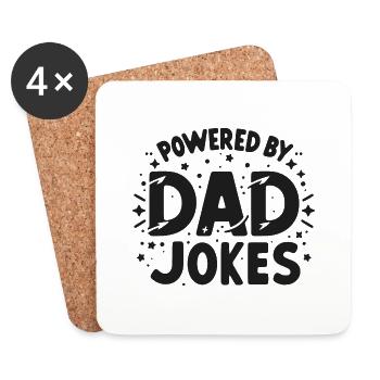 Powered by Dad Jokes - Coasters (set of 4) - white - Front