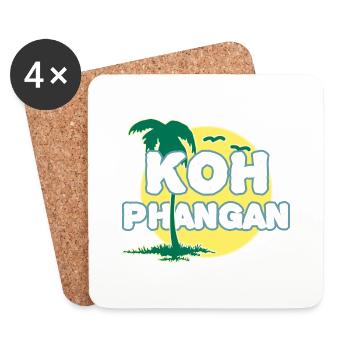 Vollmond Palme K8h Phangan - Untersetzer (4er-Set) - Weiß - Vorne