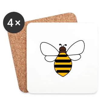 Abeille - Dessous de verre (lot de 4) - blanc - Devant