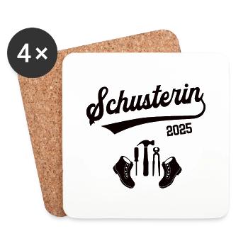 Schusterin 2025 Beruf Schuhmacherin Ausbildung 25 - Untersetzer (4er-Set) - Weiß - Vorne