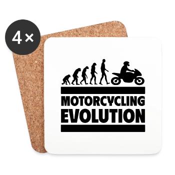 Motorrad-Evolution Perfekt für Biker und Fans - Untersetzer (4er-Set) - Weiß - Vorne