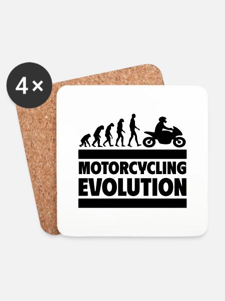 Motorrad-Evolution Perfekt für Biker und Fans - Untersetzer (4er-Set) - Weiß