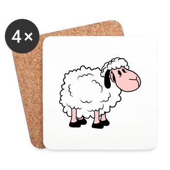 Schaf Baby Steht Süß Niedlich Lamm Kind Cool Comic - Untersetzer (4er-Set) - Weiß - Vorne