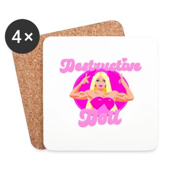 Gym BADDIE poupée - Dessous de verre (lot de 4) - blanc - Devant