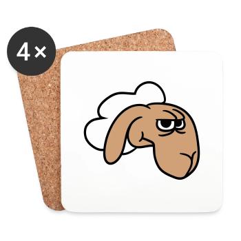Sheep looks skeptical, critical, suspicious stares - Coasters (set of 4) - white - Front