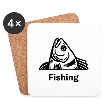 Gefangener Barsch - Fishing Design - Untersetzer (4er-Set) - Weiß - Vorne