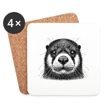 Eurasian river otter - Coasters (set of 4) - white - Front