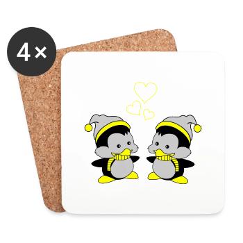 pingus in love - Untersetzer (4er-Set) - Weiß - Vorne