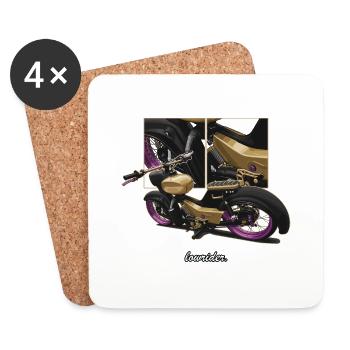 Star (gold) // Illustration - Coasters (set of 4) - white - Front