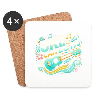 Uke kann es schaffen - Untersetzer (4er-Set) - Weiß - Vorne