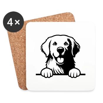 Golden Retriever - Untersetzer (4er-Set) - Weiß - Vorne
