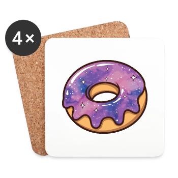 Kosmische Galaxie Donut - Untersetzer (4er-Set) - Weiß - Vorne