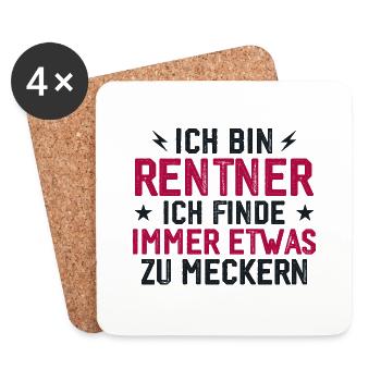 Rentner immer etwas zu meckern lustig - Untersetzer (4er-Set) - Weiß - Vorne