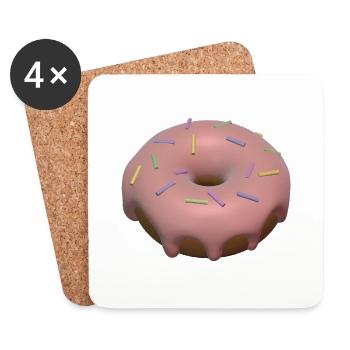 3d donut - Coasters (set of 4) - white - Front