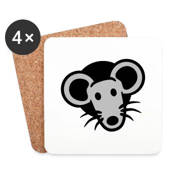 Trou de souris Trou de souris Trou de souris Peeps Mignon Drôle Bande dessinée - Dessous de verre (lot de 4) - blanc - Devant