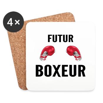Futur Boxeur - Dessous de verre (lot de 4) - blanc - Devant