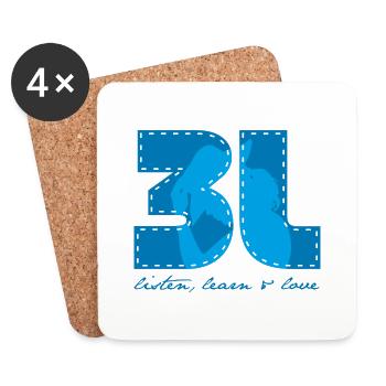 3L - listen learn love - Untersetzer (4er-Set) - Weiß - Vorne