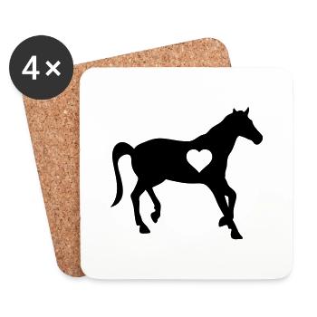 horse love heart - Untersetzer (4er-Set) - Weiß - Vorne