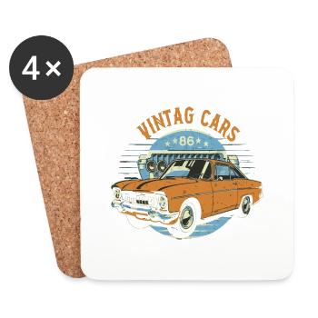 Vintage Cars Enthusiasts - Coasters (set of 4) - white - Front