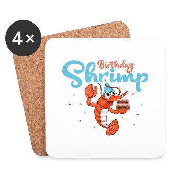 Birthday Shrimp Seafood Shrimp Lover - Untersetzer (4er-Set) - Weiß - Vorne