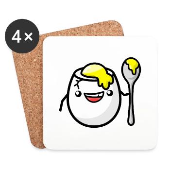 frühstücksei beim frisieren - Untersetzer (4er-Set) - Weiß - Vorne