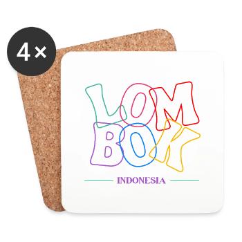 Lombok Indonesia - Coasters (set of 4) - white - Front