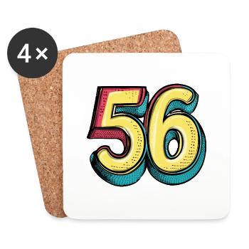 56 Number Colorful - Coasters (set of 4) - white - Front