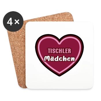 Tischlerin Tischler Mädchen Kind Azubine Azubi - Untersetzer (4er-Set) - Weiß - Vorne
