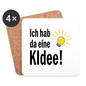 Ich habe da eine KIdee! - Untersetzer (4er-Set) - Weiß - Vorne