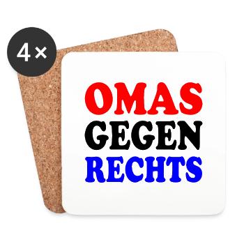 Omas gegen rechts - Untersetzer (4er-Set) - Weiß - Vorne