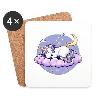 einhorn - Untersetzer (4er-Set) - Weiß - Vorne