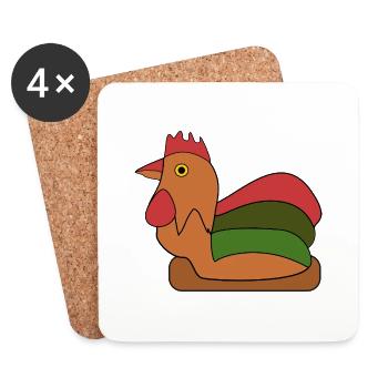 Proud rooster - Coasters (set of 4) - white - Front