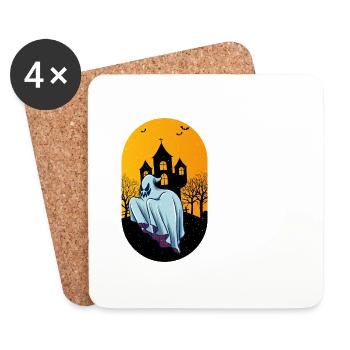 boo sheet artboard 1 copy - Coasters (set of 4) - white - Front